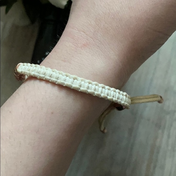 fossil rose gold white rope bracelet - Picture 3 of 5